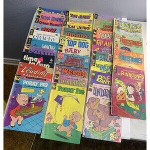 Lot of 32 Comics Gold Key Whitman Various Titles The Flintstones Underdog Porky